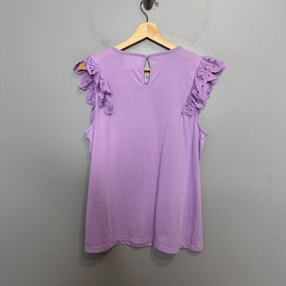 LILLY PULITZER bev lavender eyelet top size M - Picture 7 of 7